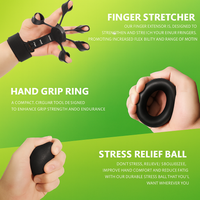 Grip Trainer Kit: Adjustable Hand Gripper,Finger/Hand Exercisers,Stress Ball & Forearm Ring for Muscle Build & Injury Recovery